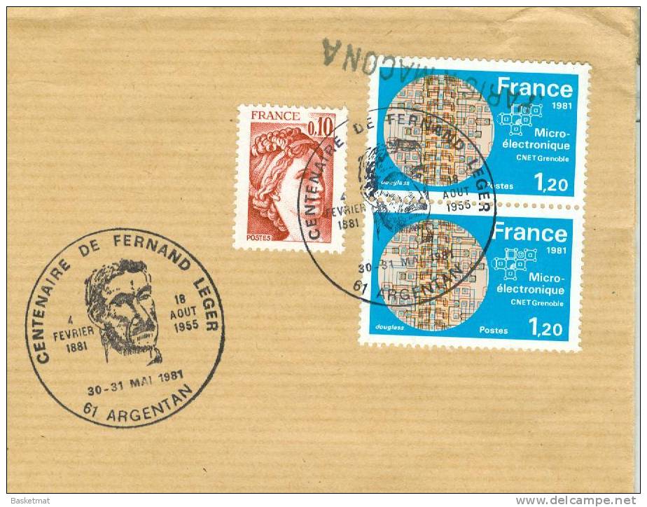 FRANCE CACHET CENTENAIRE DE FERNAND LEGER ARGENTAN 1981 - Impressionisme