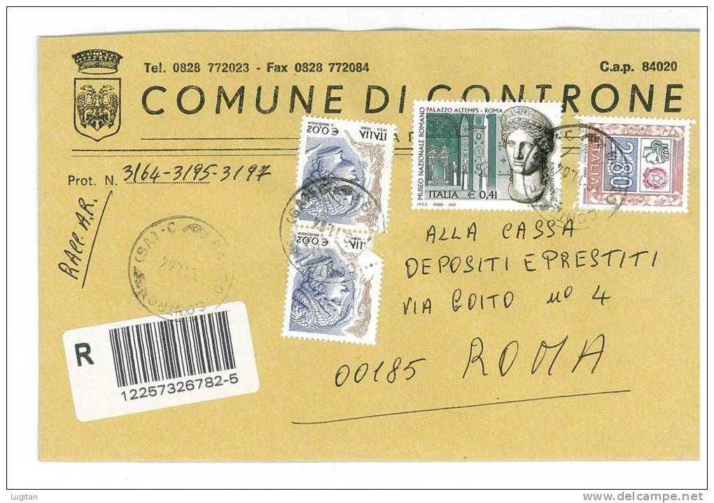 CONTRONE CAP 84020 PROV. SALERNO  ANNO 2004  - R - CAMPANIA  -TEMATICA COMUNI D'ITALIA - STORIA POSTALE - Macchine Per Obliterare (EMA)