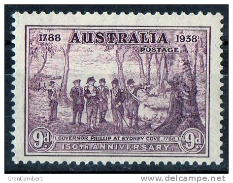 Australia 1937-1938 Governor Phillip At Sydney Cove 9d Purple MNH  SG 195 - Nuevos