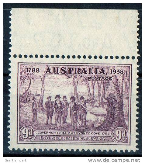 Australia 1937-1938 Governor Phillip At Sydney Cove 9d Purple MNH  SG 195 - - Nuevos