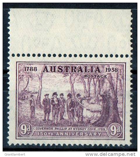Australia 1937-1938 Governor Phillip At Sydney Cove 9d Purple MNH  SG 195 - - - Nuevos