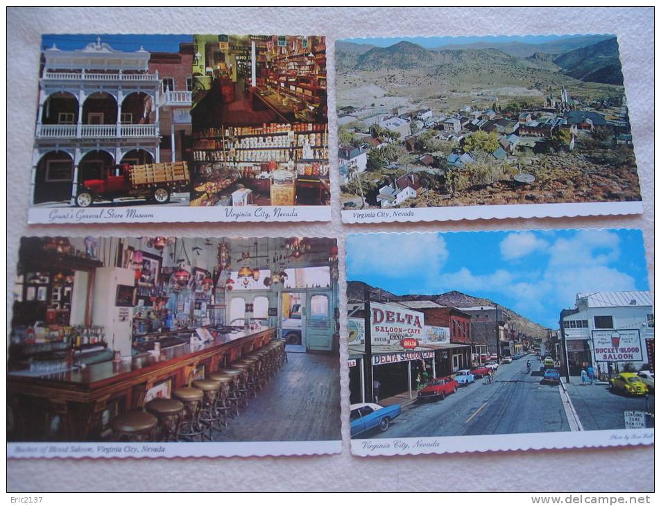 4 CARTES VIRGINIA CITY.... - Autres & Non Classés