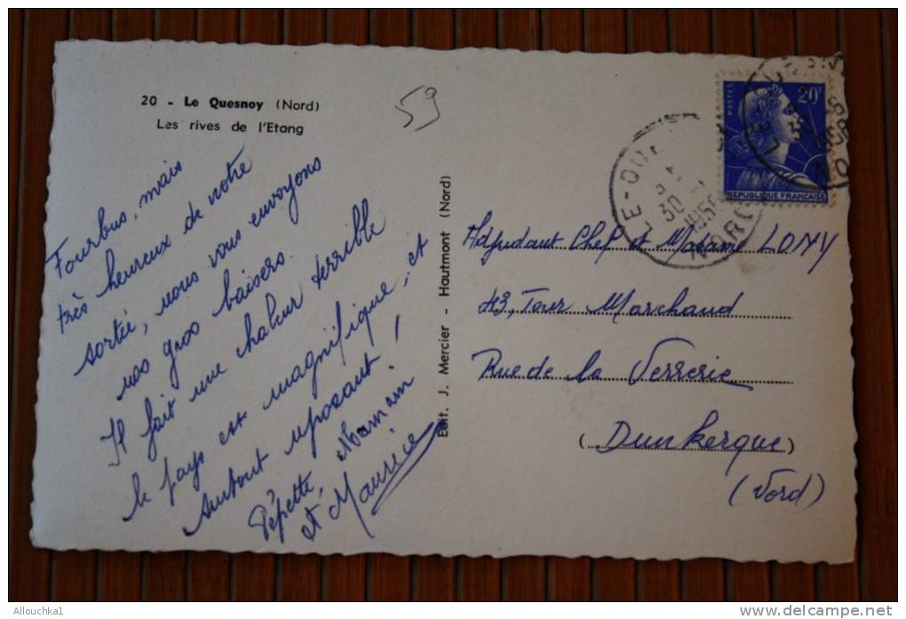 1959 CPSM  LE QUESNOY NORD 59  LES RIVES DE L'ETANG &gt; POUR DUNKERQUE - Le Quesnoy