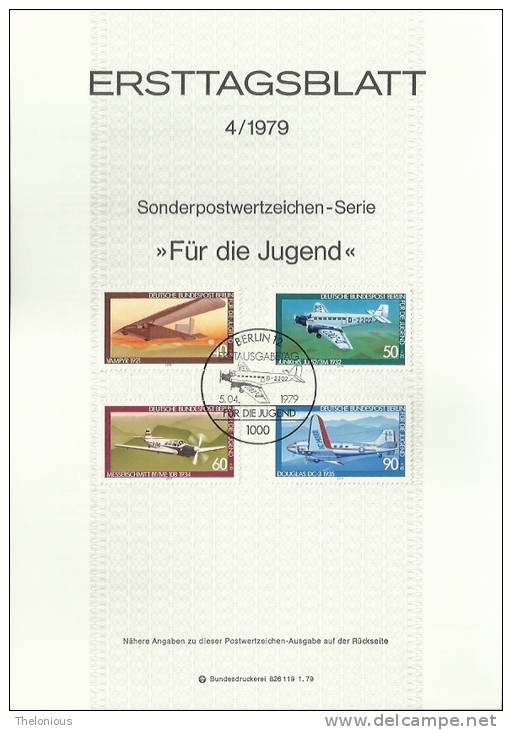 # 1979 Berlino - ETB N. 4 (ERSTTAGSBLATT) - 1e Dag FDC (vellen)