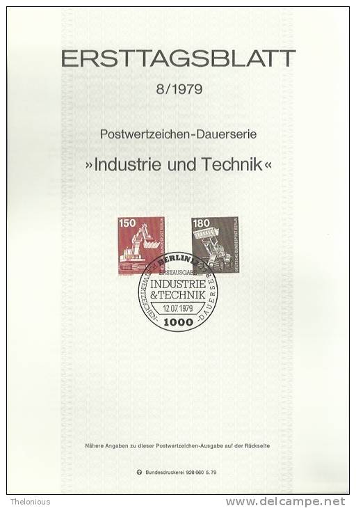 # 1979 Berlino - ETB N. 8 (ERSTTAGSBLATT) - 1° Giorno – FDC (foglietti)