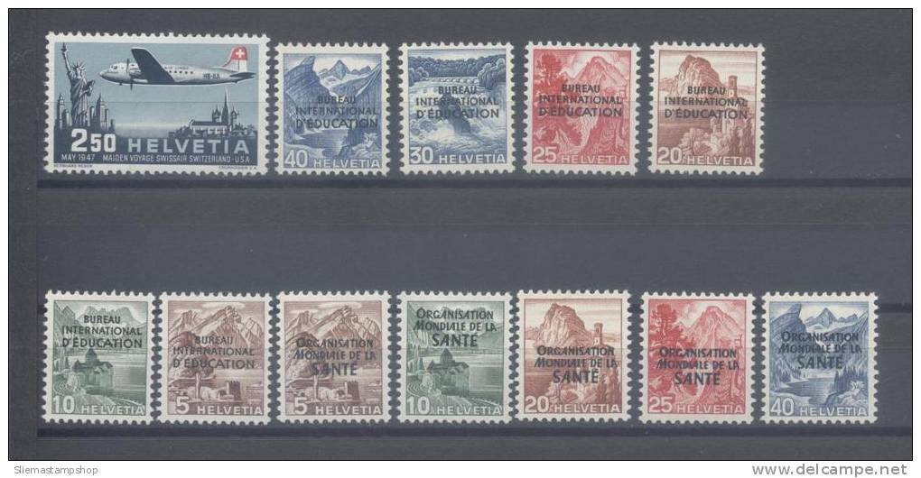 SWITZERLAND - 1947/48 VARIOUS SETS, 12 VALUES - V5112 - Unused Stamps