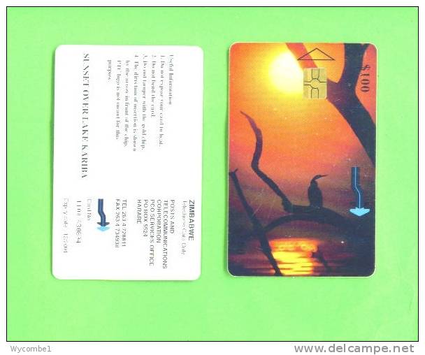 ZIMBABWE - Chip Phonecard/Sunset Over Lake Kariba - Zimbabwe