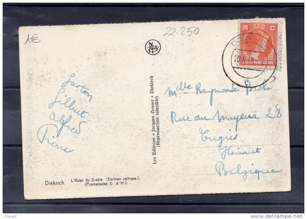 22250    Lussemburgo,  Diekirch,  L"Autel Du  Diable,  VG  1948 - Diekirch