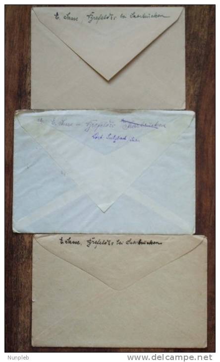 SAAR 1920 1921 LOVE LETTERS X 3 - Sonstige & Ohne Zuordnung