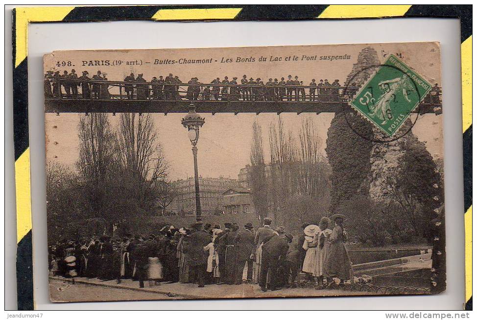 BUTTES-CHAUMONT. - . LES BORDS DU LAC ET LE PONT SUSPENDU - Arrondissement: 19