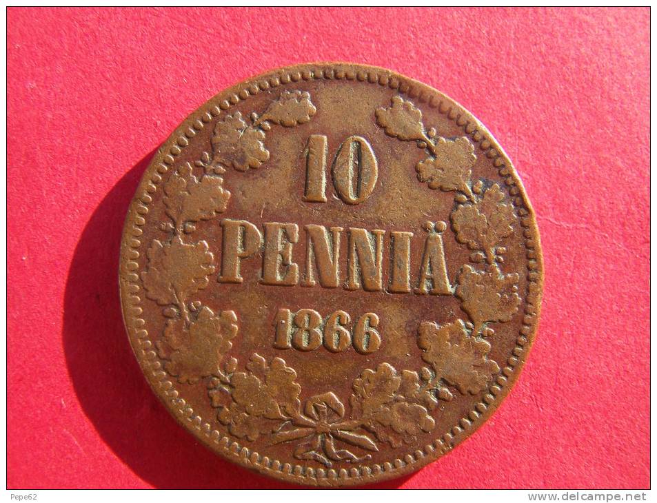 10 Pennia -finlande-1866-alexandre II - Finlande