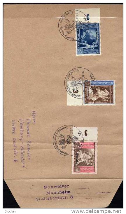 Wiener Postkongreß III.Reich 823/6 Mit AD SST 25€ Brief Postillion Vor Karte Deutsches Reich Overprint Letter Of Germany - Lettres & Documents