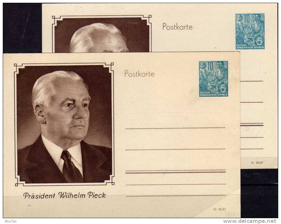 Postkarten Zum 80.Geburtstag Von Präsident Wilhelm Pieck DDR 2xP67 ** 11€ Sonder-Ganzsache Dokumentation Card Of Germany - Sonstige & Ohne Zuordnung