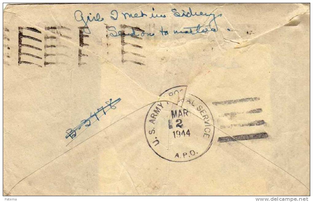 3483  Carta, SYDNEY 1944, Australia,   Cover, - Covers & Documents