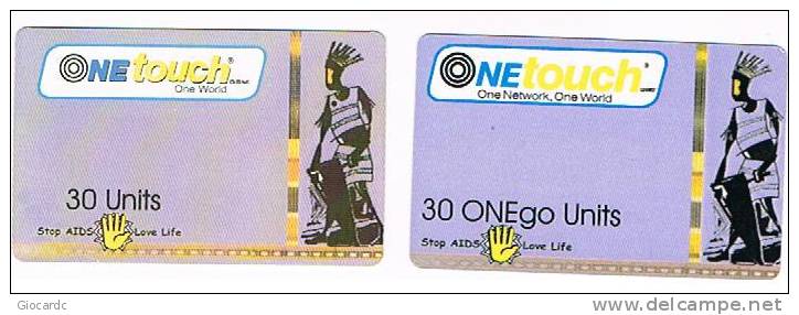 GHANA - ONE TOUCH    (GSM RECHARGE)   -  STOPS AIDS:  LOVE LIFE  30 (LOT OF 2 DIFFERENT)    - USED  -  RIF. 618 - Ghana