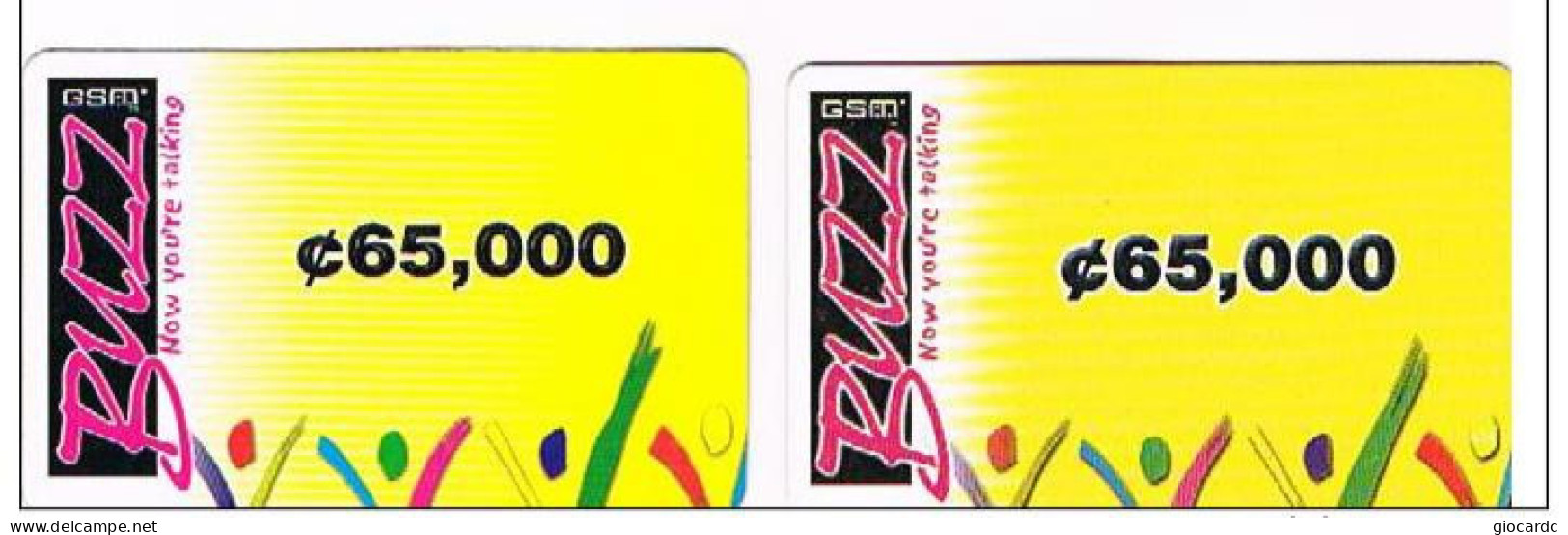 GHANA - BUZZ    (GSM RECHARGE)   -  LOT OF 2 DIFFERENT    - USED  -  RIF. 621 - Ghana