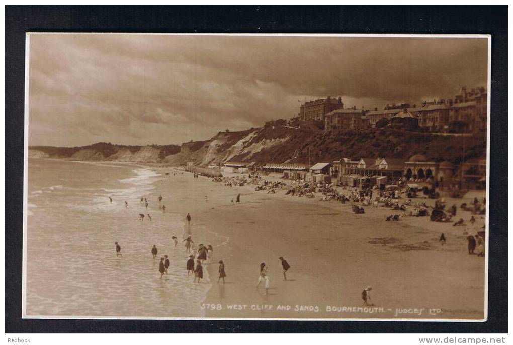 RB 799 -  Judges Real Photo Postcard - West Cliff &amp; Sands Bournemouth Dorset - Was In Hampshire - Bournemouth (until 1972)