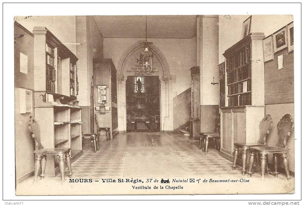 Mours (95) : Le Vestibule Et La Chapelle De La Villa Régis  En 1928. - Mours