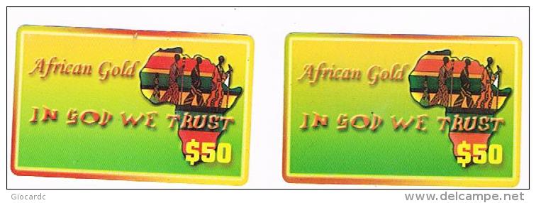 HONG KONG - MORE TELECOM  - AFRICAN GOLD: IN GOD WE TRUST (2 DIFFERENT: WITH & WITHOUT MORE IN  BACK) - USED - RIF.702 - Hong Kong