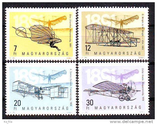 HUNGARY - 1991. Centenary Of First Heavier-than-Air Manned Flight By Otto Lilienthal - MNH - Nuevos