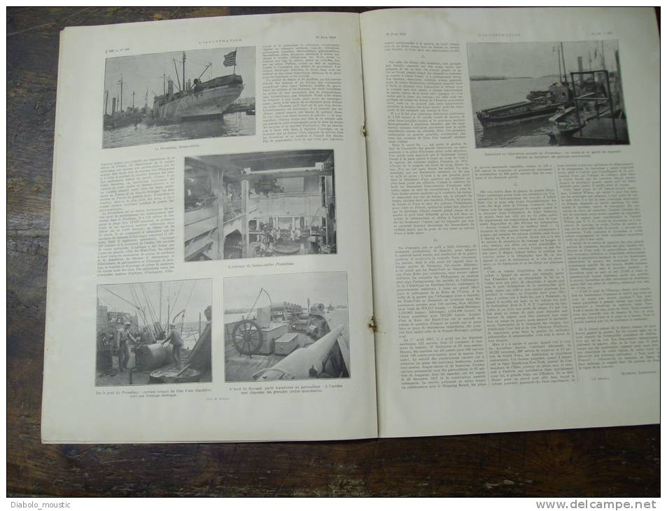 1918 Montello ;  DIJON ; Le Bateau-atelier PROMETHEUS ; Audronnière ;   FINLAND  Number 150313760 - L'Illustration