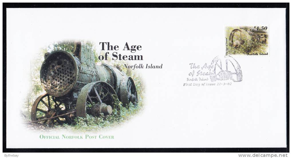 Norfolk Island Scott #763 FDC $4.50 The Age Of Steam - Ile Norfolk