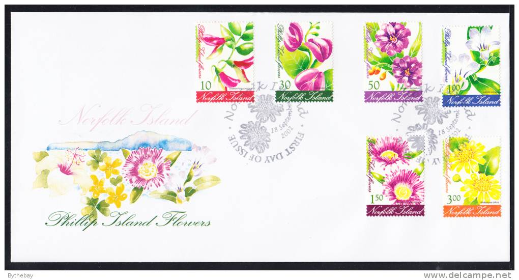 Norfolk Island Scott #767-778 2 FDCs Set Of 12 Phillip Island Flowers - Ile Norfolk