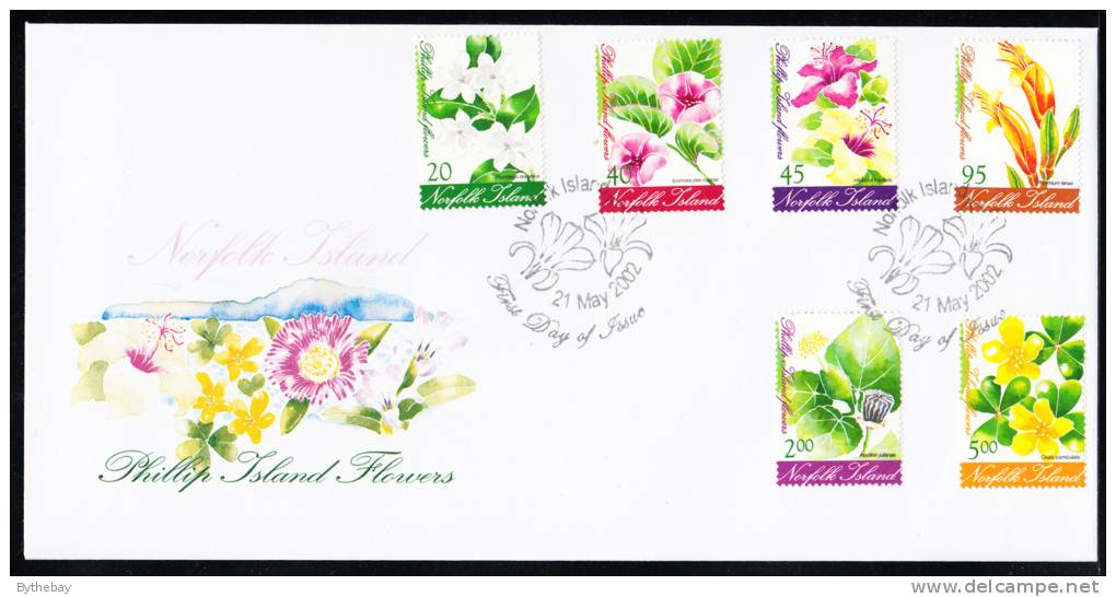 Norfolk Island Scott #767-778 2 FDCs Set Of 12 Phillip Island Flowers - Ile Norfolk