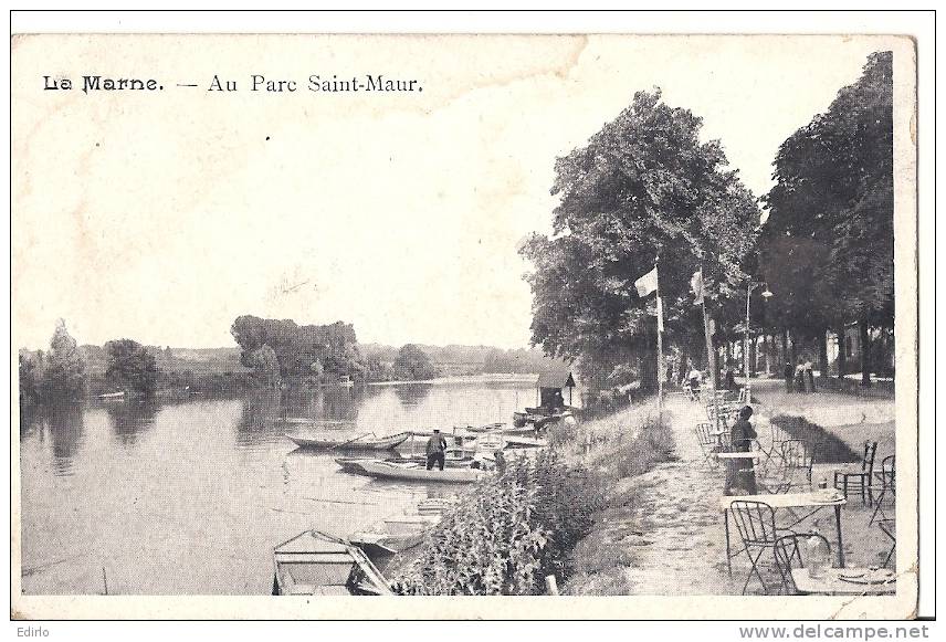 La Marne Au  Parc Saint Maur - Bateaux A Quai - Et Terrasse De  Guinguette -  (petite Salissure Neuve TB ) - Joinville Le Pont