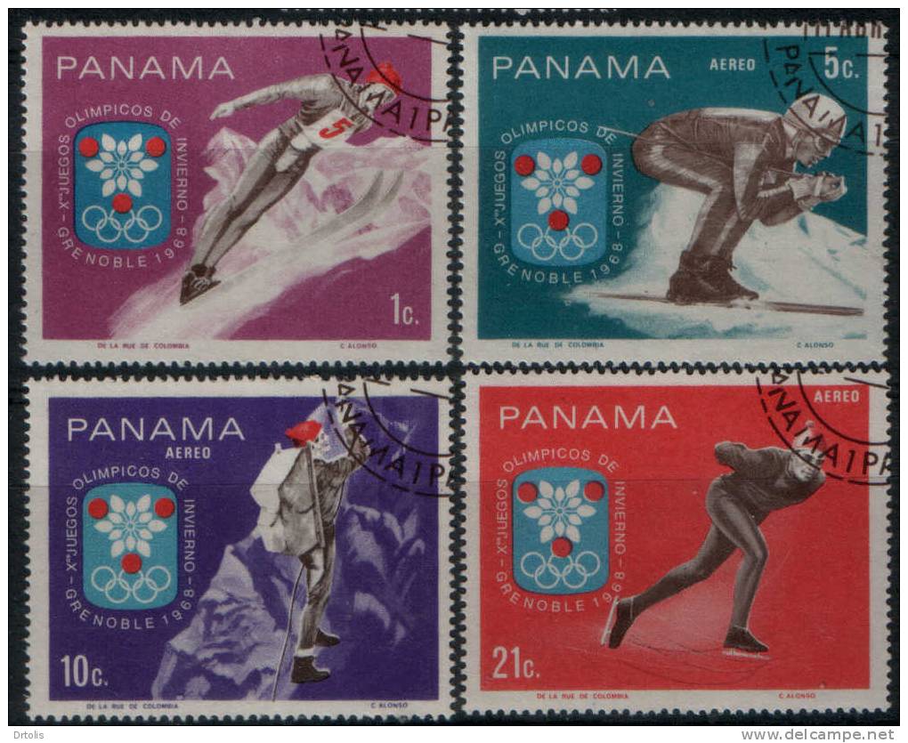 PANAMA / WINTER OLYMPIC GAMES / GRENOBLE 68 / 5 VFU STAMPS / 3 SCANS . - Invierno 1968: Grenoble