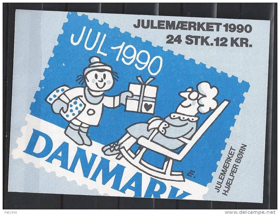 Carnet De Vignettes De Noël Du Danemark De 1990 - Plaatfouten En Curiosa