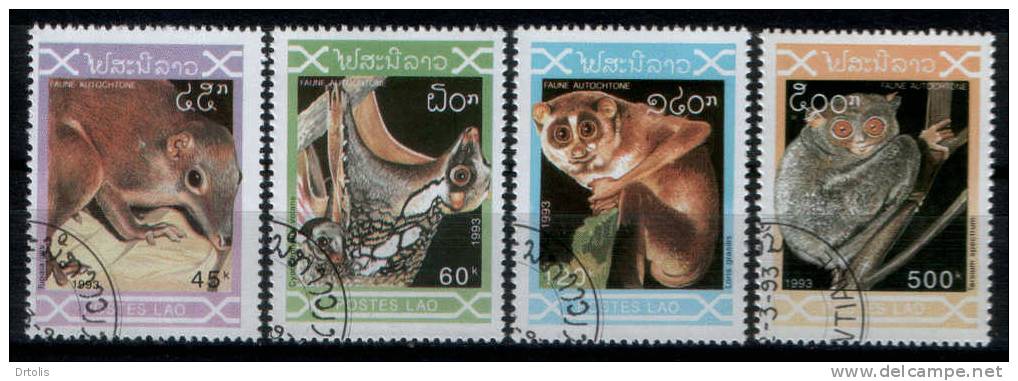 ANIMALS / LAO / 4 VFU STAMPS / 3 SCANS   . - Roedores