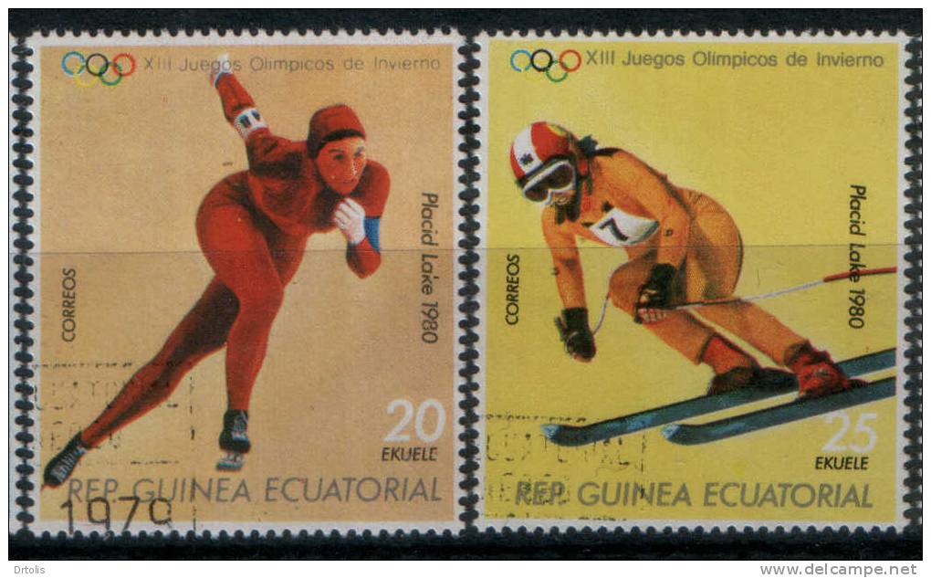 GUINEA ECUATORIAL / WINTER OLYMPIC GAMES / LAKE PLACID 80 / 4 VFU STAMPS / 2 SCANS .  . - Winter 1980: Lake Placid