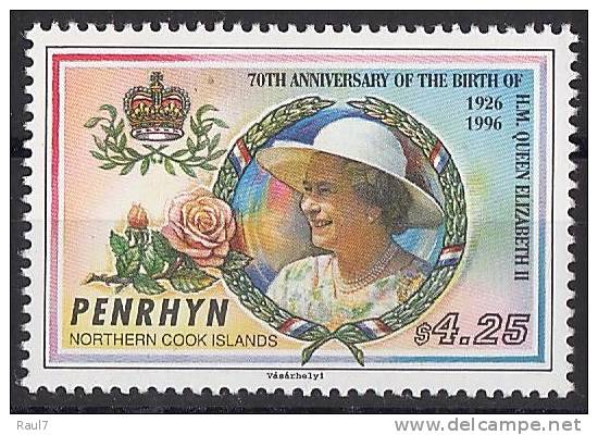 PENRHYN (Cook Islands)  - 70eme Ann Reine Elisabeth II - 1v NEUF *** (MNH) - Penrhyn