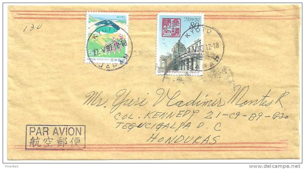 Cover Japan To Honduras 1997 - Storia Postale