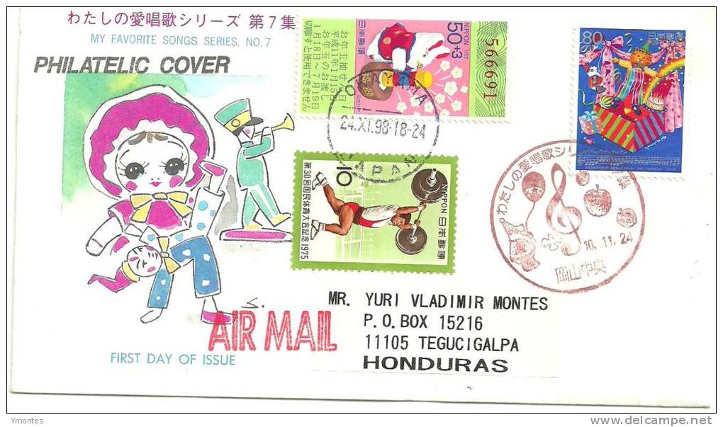 Cover Japan To Honduras 1998 - Lettres & Documents