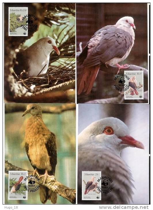 Mauritius: WWF Birds "pigeon Des Mares" 1985 Lot De 4 - Maurice (1968-...)