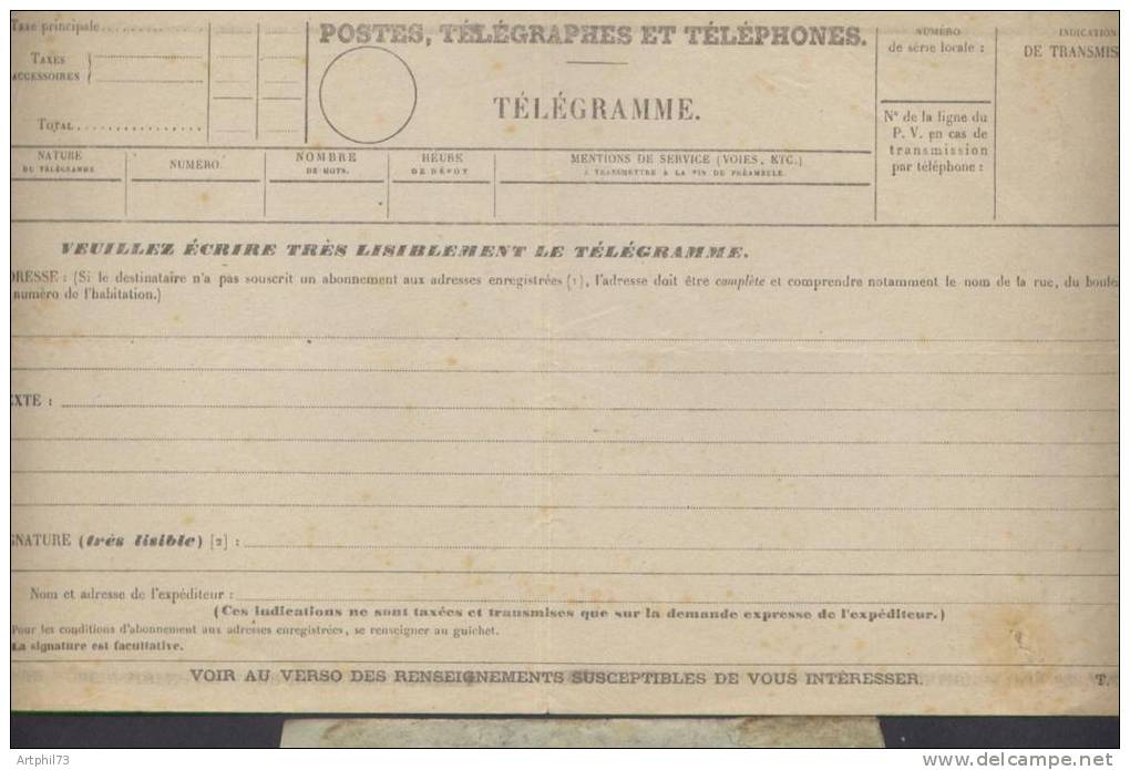 53091 - Formule Neuve De Télégramme B/TB - Télégraphes Et Téléphones