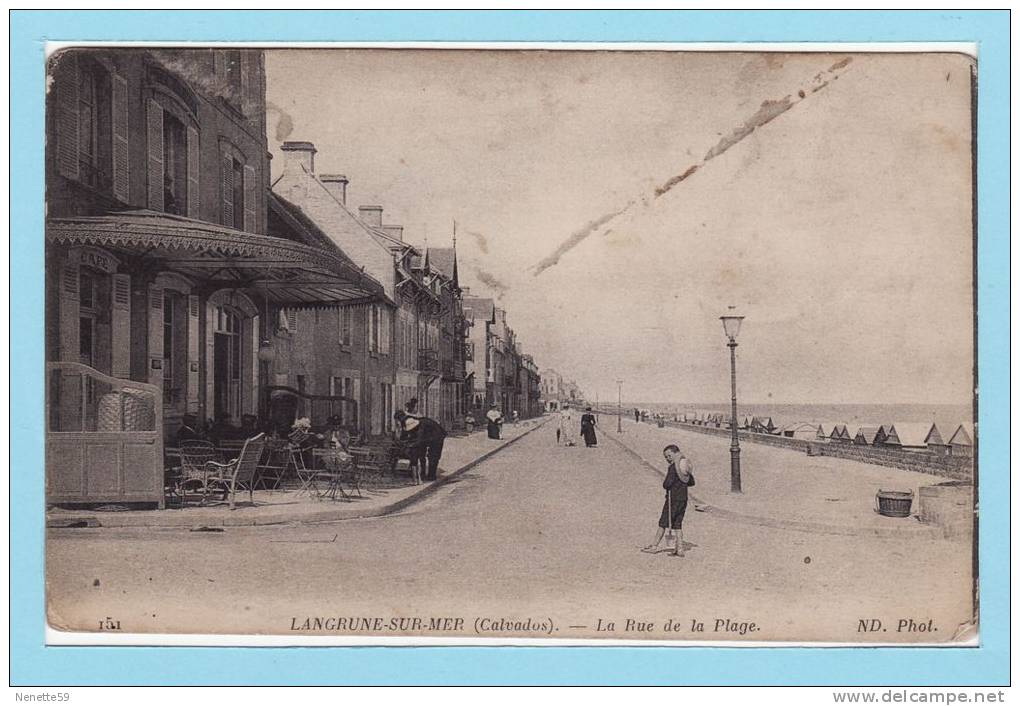 LANGRUNE SUR MER - La Rue De La Plage + Café + Animation - Altri & Non Classificati