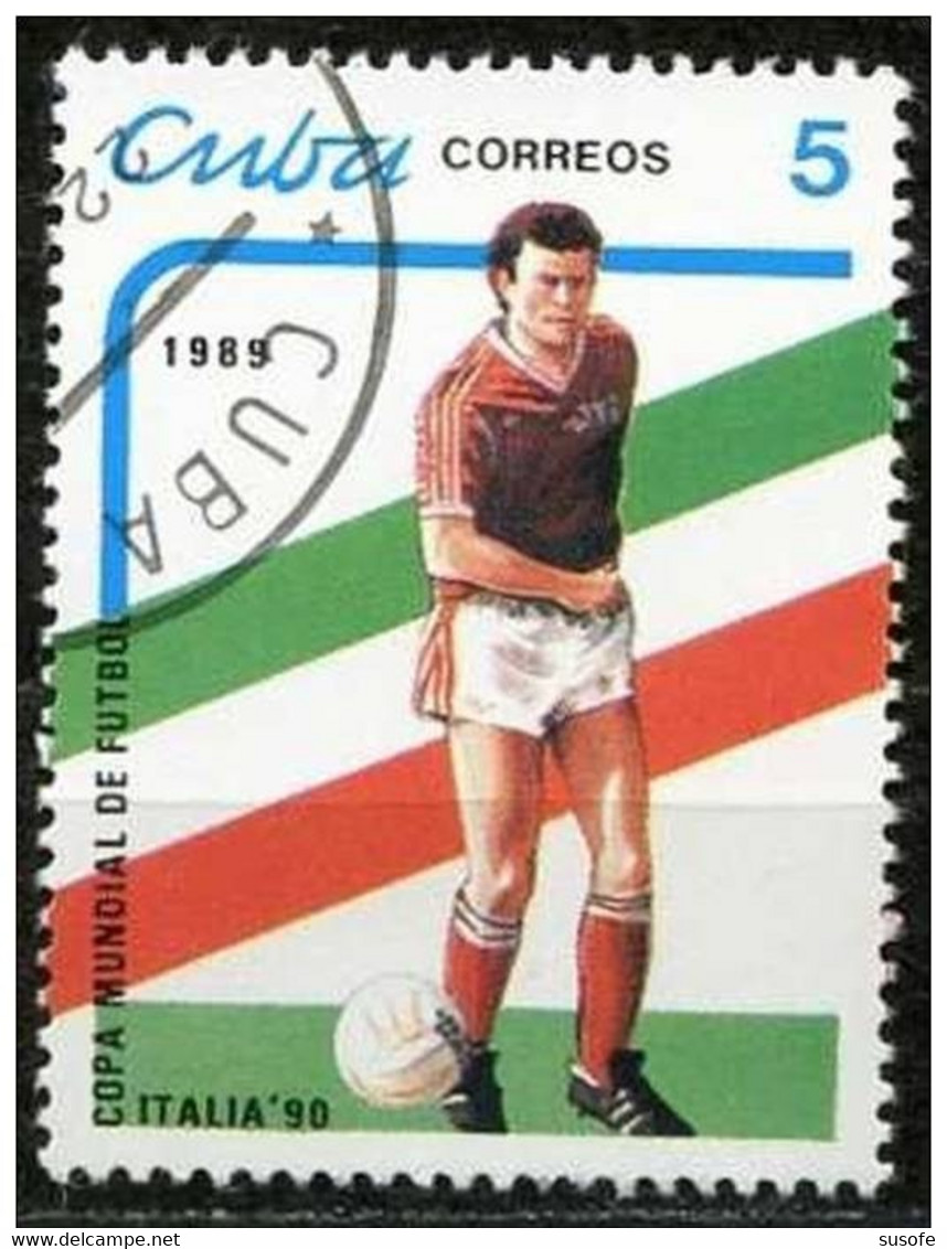 Cuba 1989 Scott 3110 Sello * Deportes Sport Futbol World Cup Football Italia 90 Michel 3273 Yvert 2922 Stamps Timbre - Unused Stamps