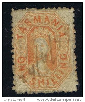 Tasmania : 1857  1 Shilling , Used, Private Perforation - Used Stamps