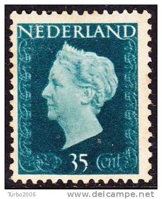 1947-48 Koningin Wilhelmina 35 Cent Donkergroen NVPH 485 Ongestempeld - Neufs