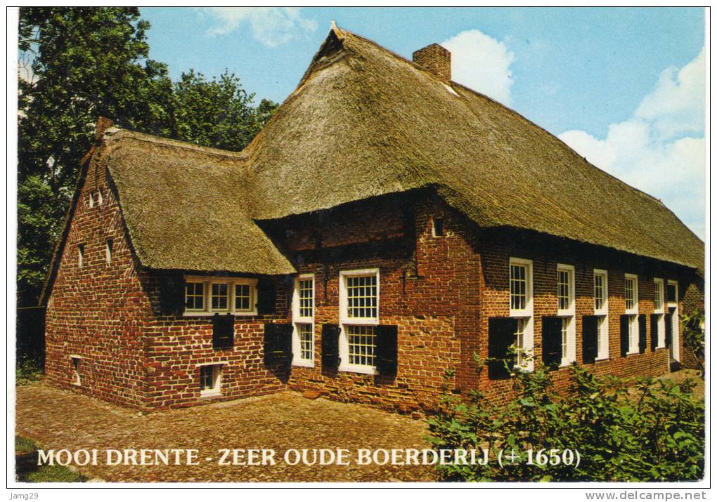 Nederland/Holland, Drente, Mooi Drente-zeer Oude Boerderij, Ca. 1970 - Sonstige & Ohne Zuordnung