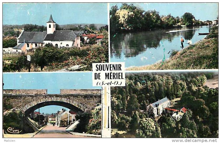 Val D Oise - Ref 408- Carte Multivues Souvenir De Meriel  -carte Bon Etat - - Meriel