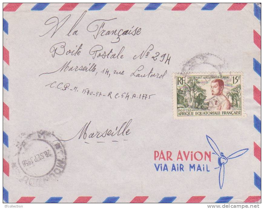 Moundou Tchad Afrique Colonie Française Lettre Par Avion Pour Marseille Marcophilie - Cartas & Documentos