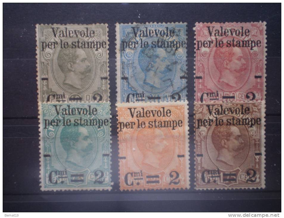 Italia 1890. Yvert 46-51 Without Gum - Ongebruikt