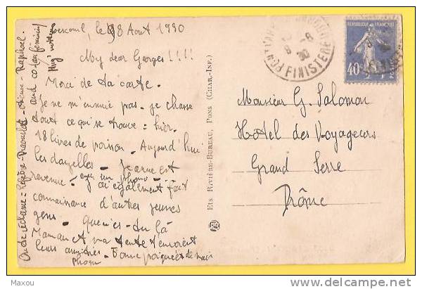 FRANCE / LESCONIL : Vagues Dans Les Rochers (CPA1930) - Lesconil