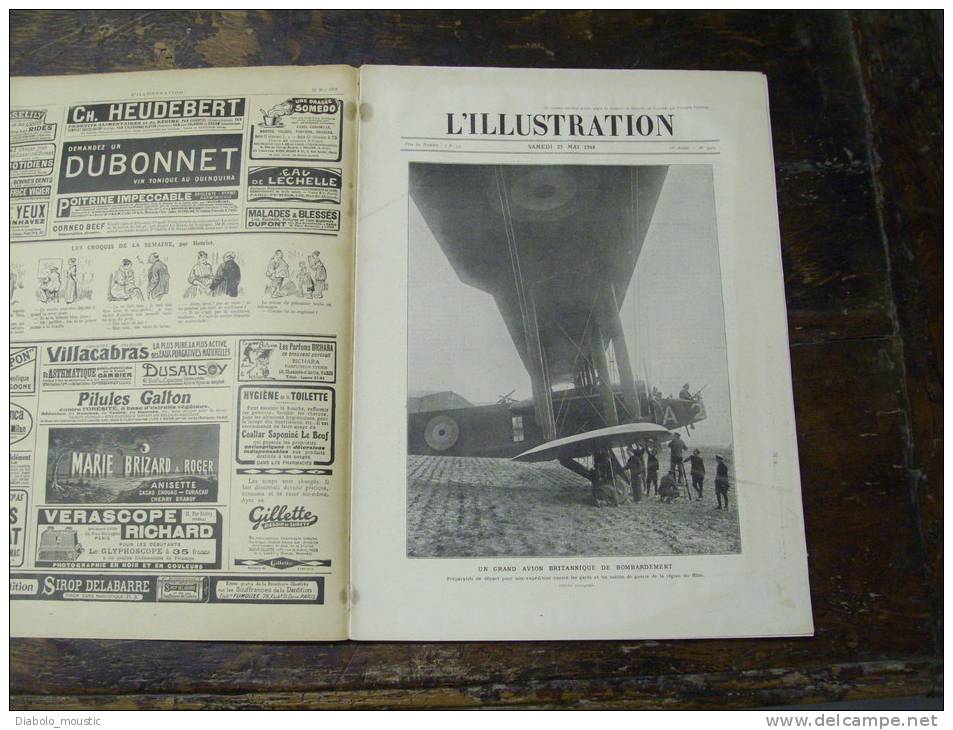 1918 Avion Bombardier Britanique ; Les Chasseurs "DIABLES BLEUS" Aux USA ; TAHITI ; Vue Panoramique De PAPEETE ; Gilbert - L'Illustration