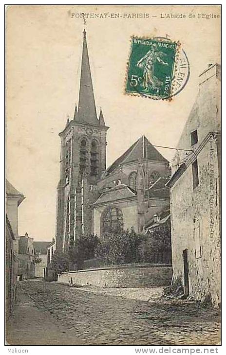 Val D Oise - Ref 271- Fontenay En Parisis - L Abside De L Eglise  - Carte Bon Etat - - Autres & Non Classés