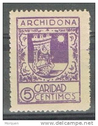 Sello Caridad ARCHIDONA (Malaga) 5 Cts, Guerra Civil  ** - Viñetas De La Guerra Civil